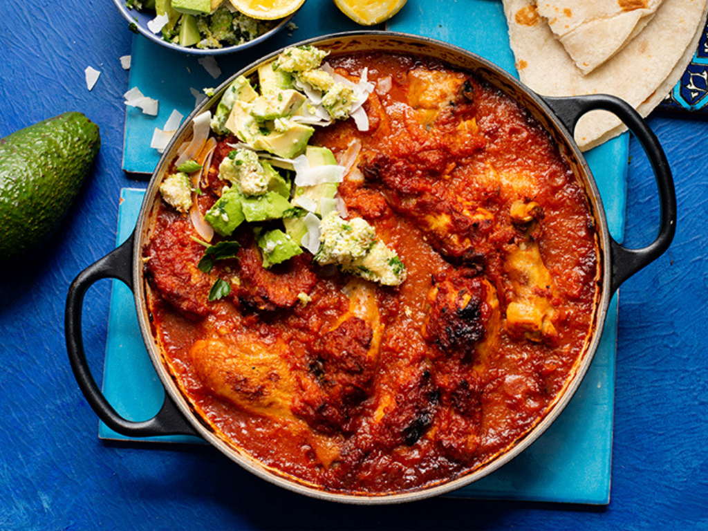 CHICKEN CURRY WITH AVOCADO SAMBALS