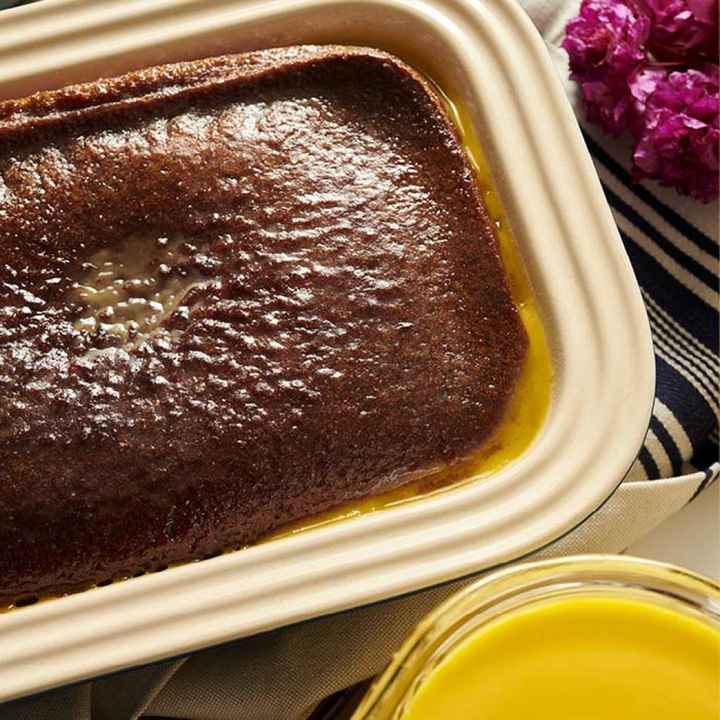 Malva pudding with caramel sauce