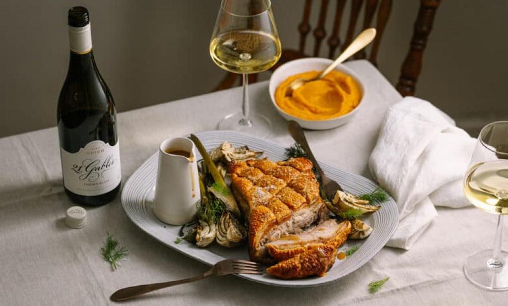 Fennel roasted pork belly with crispy crackling