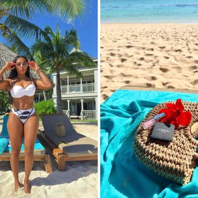 Thembi Seete stuns in white bikini during luxurious Mauritius getaway [PICS]